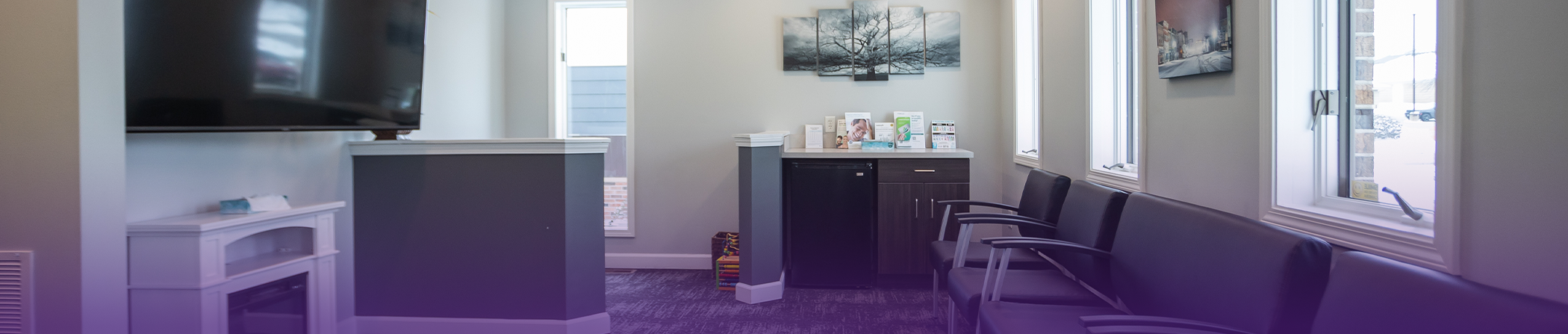 Welcoming reception area of a dental office in Keokuk